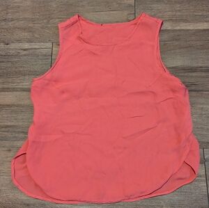 Emporio Armani Melon Pink Silk Shirttail Hem Layered Back Tank Top